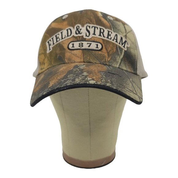 Field And Stream 1871 Camo Strapback Cap Trucker Baseball Camouflage Khaki Hat - Picture 2 of 12